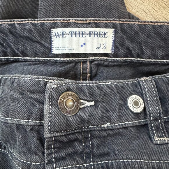 NWT Free People Palmer Cuffed Jeans Mid Rise Washed Black Denim 28 - Picture 8 of 14
